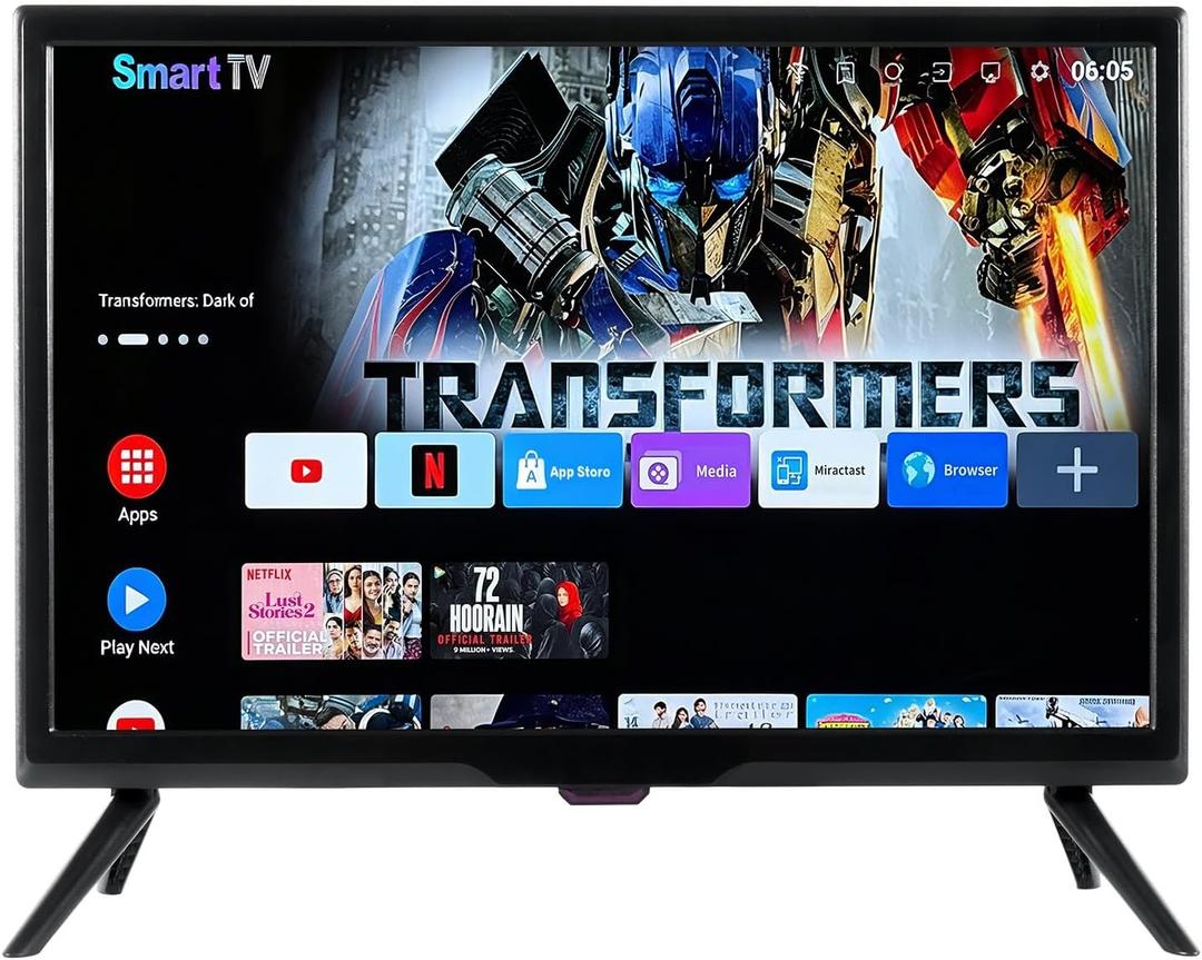 19 Inch Small Smart TV HD 900P LED, Flat Screen Smart Television with ATSC Tuner/HDMI/USB/AV for Kitchen, RV, Camper, Home & Bedroom or On-The-Go Entertainment
