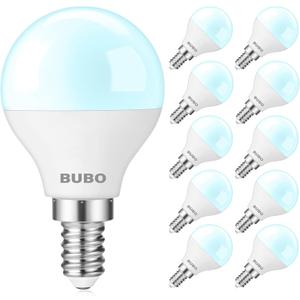 BUBO Ceiling Fan Light Bulbs 60 Watt Equivalent, 5.5W E12 LED Bulb Daylight 5000K, Fan Light Bulb, Small Base LED Light Bulbs 120V, Candelabra Base, Non-Dimmable, 10 Pack