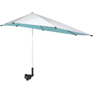 G4Free UPF 50+ Height Adjustable Chair Umbrella with Universal Clamp for Beach Chair, Golf Cart, Wheelchair, Stroller, Bleacher, Patio, Lake Blue 