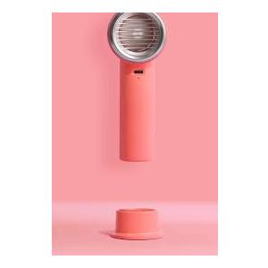 MOMAX Handheld Fan with Ice Cooling, 2 IN 1 Hand Fan, USB Rechargeable, 1-100 Stepless Adjustable Speed Mini Fan with 12000RPM, Portable Fan for Travel Outdoor, Gifts for Women (Pink)