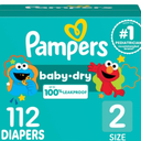 Pampers Diapers - Baby Dry - Size 2, 112 Count, Absorbent Disposable Infant Diaper 