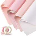 Gersoniel 36 Sheets Double Sided Bouquet Wrapping Paper Waterproof Flower Paper Wrap with 1 Rolls Satin Ribbon for Wedding Mother's Day Birthday Party Class of 2025 Graduation Gift DIY(Pink Series)