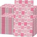200 Pcs Pink Bow Napkins Pink and White Checkered Napkins Bow Disposable Hand Towels for Bathroom Gingham Baby Shower Napkin Disposable Decorative Bows Cocktail Napkin Birthday Wedding Party Decor