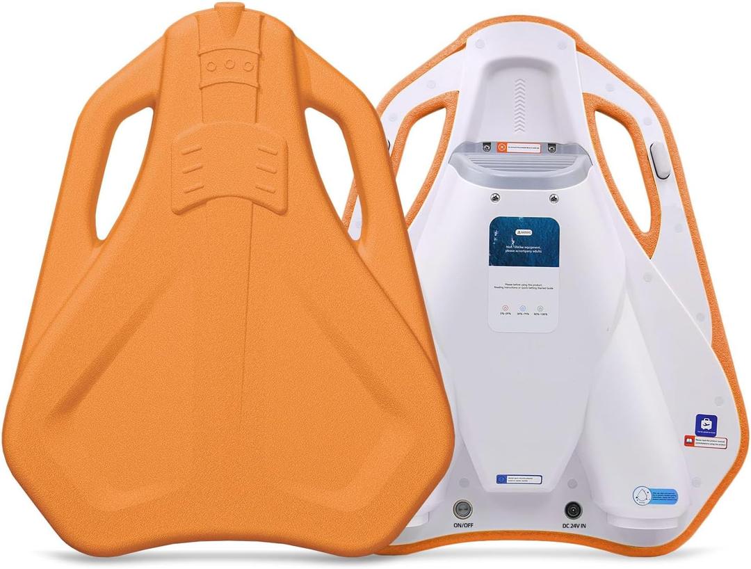 Electric Swimming Kickboard for Kids  2-in-1 Water Jet & Propeller, Water Scooter Float Board for Swim Training, 6.1kgf Thrust, 24V/4.6Ah Battery, 45 Min Runtime, Load 198 lbs, Summer Pool Toy (C3-Orange)