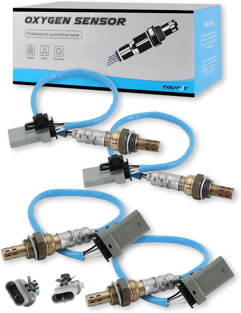 TAUTOY 4 PCS 250-241132 250-241162 O2 Oxygen Sensor Upstream Downstream for Chevrolet Silverado 1500 Tahoe Express 2500 3500,for GMC Sierra 1500 Yukon XL,for Cadillac Escalade ESV,234-4762,234-4940