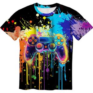Tie Dye Shirt Kids Neon Shirts for Boys Girls Crewneck Short Sleeve Tee 6-16 Years