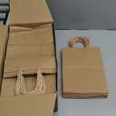 XPCARE 100Pack Brown Paper Bags 8x4.5x10 Inch, Plain Medium Paper Bags with Handles Bulk, Kraft Paper Gift Bag, Retail, Party, Shopping, Favor Bag