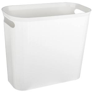 rejomiik Small Trash Can, 3.5 Gallon Garbage Can Slim Waste Basket Plastic Trash Bin Container with Handles for Bathroom, Bedroom, Home, Office, Dorm Room, Kitchen, Rectangular, White (1 pack)