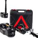 ROGTZ Electric Hydraulic Car Jack Kit 5 Ton 12V Portable Lift Range 17.7 Inch with Impact Wrench and Tire Inflator Pump for SUV Sedan Truck Car Repair Floor Jack for Vehicle Tire Change with LED Light