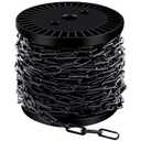 50 ft 1/12" Metal Hanging Chains Fixture Chain Decorative Black Chain Light Duty Chain Utility Chains for Hanging Plants, Basket, Light Fixture, Chandelier, Lamp (2mm 50ft)