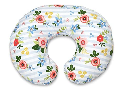 Boppy Original Nursing Pillow, Pink Garden, Ergonomic Nursing Essentials for Bottle and Breastfeeding, Firm Fiber Fill, with Removable Pillow Cover