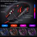 BlueFinger RGB Gaming Backlit Mouse, USB Wired, Gaming for Laptop PC Computer Game and Work
