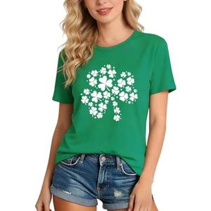 GONOSEED 【6Size Shirt+Earrings】 St Patricks Day Shirt Women St Patricks Day Outfits for Women Shamrock Earrings Accessories, Small