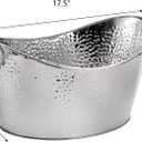 Frcctre 3 Gallon/12L Stainless Steel Beverage Tub, Large Galvanized Ice Bucket with Handles, Hammered Metal Drink Bucket Drink Chiller Champagne Buckets for Parties Weddings