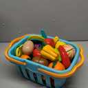 70 PCS Cutting Play Food Toy for Kids Kitchen, Pretend Fruit &Vegetables Accessories with Shopping Storage Basket, Plastic Mini Dishes and Knife, Educational Toy for Toddler Children Birthday Gift