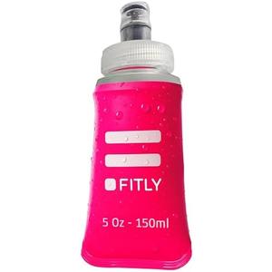 FITLY Soft Flask - Shrink As You Drink Soft Water Bottle for Hydration Pack - Folding Water Bottle Ideal for Running, Hiking, Cycling, Climbing & Rigorous Activity