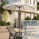 10FT Patio Umbrella, Outdoor Umbrella with Push Button Tilt and Crank, 8 Sturdy Ribs, UV Protection & Waterproof Market Umbrella for Pool, Backyard, Beach,Deck (Cream White)