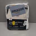 Ultra Soft Pillow Protectors with Zipper Standard Size - Set of 12 Breathable Pillow Covers - 100% Protection Against Stains, Dust & Dirt - Machine Washable (White)