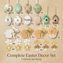 Pastel Easter Egg Hanging Ornaments Set, Spring Easter Tree Decorations with Bunny, Chick & Nest Designs, Shatterproof Decorative Easter Eggs for Tree, Basket Fillers, Easter Party & Home Decor