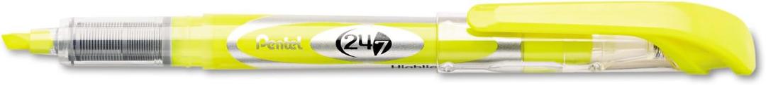 Pentel SL12G 24/7 Highlighter, Chisel Tip, Bright Yellow Ink (Pack of 12)