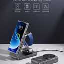 3 in 1 Magnetic Wireless Charger for Samsung, Foldable Android Charging Station for Galaxy S26/S25 Ultra /S24/Z Fold 7/Flip 7, Magnetic Watch Charger Stand for Galaxy Watch Ultra 8/7/Buds 4 for Travel