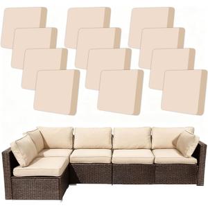 12 Pcs Patio Outdoor Cushion CoversWaterproof Stretch Cushion Covers ReplacementCushion SlipcoversWashable Individual Couch Slipcovers Set Furniture Protector for Pets(20-27 Inch,Peach)