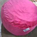 ULTIMATE SACK Bean Bag Chair Footstool Ottoman; Foam Filled Furniture, Machine Washable Covers, Double Stitched Durable Inner Liner, Multiple Colors & Fabrics. (Pink Fur)