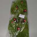 17 Inch Christmas Tree Picks, 6 PCS Lime Green Furry Curly Stems with Red Glitter Balls, Flexible Christmas Tree Topper Decorations for Holiday Arrangements, Wreaths & Table Christmas Decor