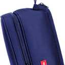 2 x Pencil Case - 2-Layer Large Capacity Aesthetic Pencil Pouch with Strong Zipper, Handheld Stationery Organizer Pen Case with Compartments for College, office, Travel, for Women Men (Navy)