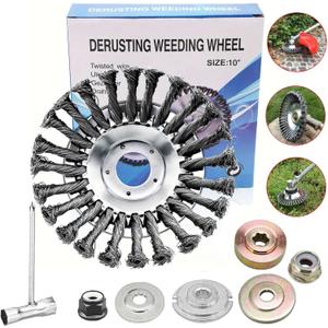 Indestructible Steel Wire Grass Trimmer Head,Weed Wacker Blade Eater, Weed Wacker Head Attachments,Weeding Disc Blade,Compatible with Stihl String Wire Brush Weed Trimmer Head (10 inch)