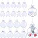 Funtery 40 Pcs Clear Plastic Fillable Ornament Balls 3.15 Inch DIY Transparent Fillable Ornament 2.36 Inch Clear Plastic Disc Craft Balls for Christmas, Holiday, Party, Wedding, Home Decor