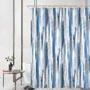 Blue Shower Curtain, Modern Abstract Ombre Blue and Silver Shower Curtain Set with Hooks Waterproof Minimalist Aesthetic Bathroom Curtain, 72x72 Inch