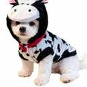 Pet Costume for Small Dogs Cats,Halloween Hoodies Winter Puppy Coat Outfits Funny Pajamas Clothes for Christmas Party,Cow L (L(Bust: 17.72 inch))
