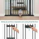 BABELIO 29-48" Extra Wide Baby Gate with Cat Door, Auto Close Metal Pet Door for Stairs, Doorways, House, Pressure/Hardware Mounted, Easy Walk Thru, Black
