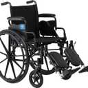 Medline Lightweight Wheelchair for Adults With Swing-Back, Desk-Length Arms, Elevating Leg Rests; 16"W x 16"D Seat