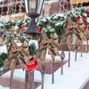 Riceshoot Christmas 4 Inch Velvet Ribbon 10 Yards Camel Wide Wired Velvet Ribbon with Gold Edge for Wrapping Bow Gift Box DIY