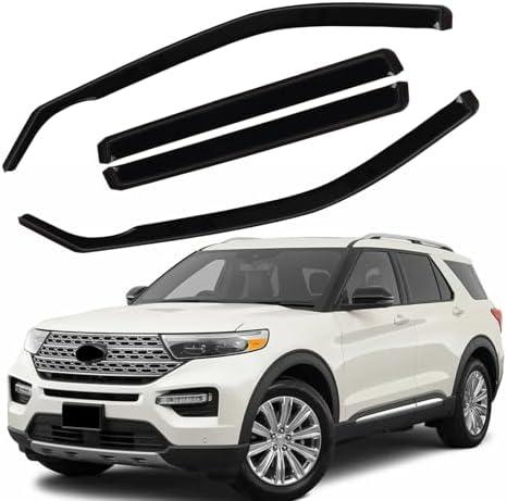 in Channel Window Visors for Ford Explorer 2020 2021 2022 2023 2024 2025 2026, Durable Rain Guards, Vent Window Visors Shades, Wind Deflectors for 20-26 Explorer, 4PCS