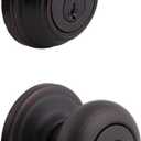 Kwikset 99910-035 Juno Entry Door Knob and Single Cylinder Deadbolt Combo Pack, 3, Venetian Bronze