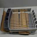 KitchenAid Compact Space Saving, Dish Rack with Removable Flatware Caddy and Angled Self Draining Drainboard, Satin Gray, 15-Inch-by-13.25-Inch