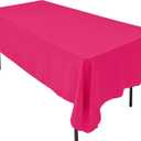 60 x 126-Inch Rectangular Polyester Tablecloth - Made in USA - Wrinkle-Resistant, Flame Retardant, Durable Party Table Cover, Banquet Tablecloth, Wedding Table Cover - Fuchsia