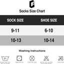 GKX Men's Cotton Moisture Wicking Cushioned Sole Preformance Training Running Athletic Workout Low Cut Socks (9-11)