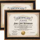 Lavezee Certificate Frames 2 Packs, Black & Gold 8.5 x 11 Graduation Frame with Shatter-Resistant Cover, 8.5 by 11 Picture Diploma Document Degree Frames for Wall and Tabletop
