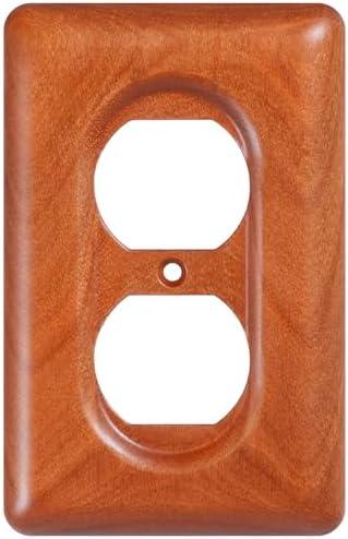 YDJSA Cherry Wood Outlet Cover Single Duplex Decorative Wall Outlet Cover Solid Wood Quality Design Elegant Home Decor
