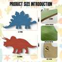 4 Pcs Dinosaur Wall Decors Wooden, Boys Dinosaurs Playroom Wall Decor, Farmhouse Dinosaur Gifts for Home Kitchen Bathroom Office Decoration, 14.17 x 5.11 inches