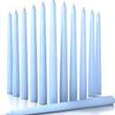 CANDWAX 12 inch Taper Candles Set of 12 - Dripless and Smokeless Candle Unscented - Slow Burning Candle Sticks - Baby Blue Candles
