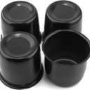 4Pcs 3.31 inch Wheel Center Caps Fit 3.31" Center Bore Truck Trailer RV SUV Wheels Rims, Carbon Steel Matt Black Push Through Hub Covers (3.31in Hub Hole, 2.99in Tall)