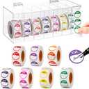 3500 PCS 7 Days of The Week Stickers 1 Inch Sticker Roll Dispenser Holder Acrylic Day Dot Dispenser Food Date Labels Stickers Monday to Sunday for Kitchen Restaurant Expiration Date