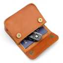 Yellow Full-Grain Leather Mini Pouch - 6 Inch Small Travel Organizer for Women, Cosmetic Jewelry Coin Cable Case