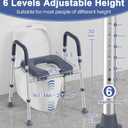 HOMLAND Toilet Seat Risers for Seniors, Raised Toilet Seat with Handles & Padded Seat, Adjustable Height & Width, 400lb Elevated Toilet Seat for Elderly, Handicap, Fit Any Toilet, Blue