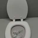 Mayfair Padded Toilet Seat, Cushioned Soft Vinyl over Wood Core Seat, Secure Hinges, Easy Clean, Made in USA, Elongated, White